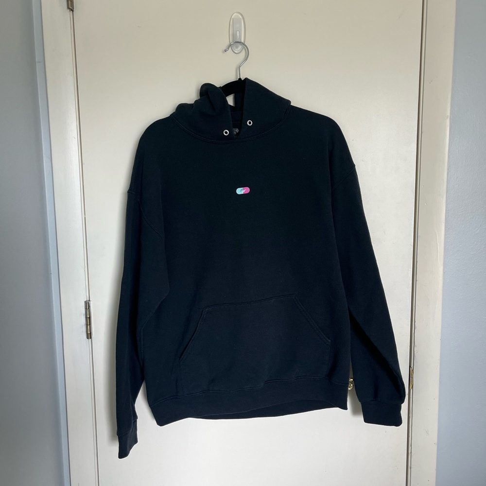 Black Hangover Hoodie with Embroidered Detail